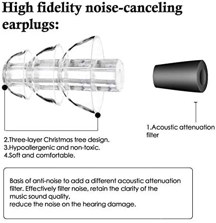 1 pereche dopuri pentru urechi reutilizabile Anularea zgomotului Protecția auzului pentru concerte Motociclete muziciene creative