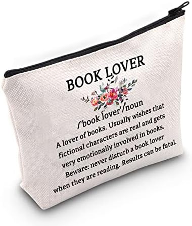 G2TUP Reading Carte cadou iubitor Definiție machiaj Bag Book Book Bookworm Worm Cosmetic Bag Reader Bookish Zipper pungă de