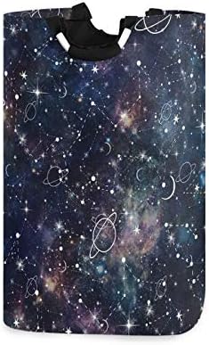 Alaza coș mare de rufe Galaxy Starry Night Sky Constellation sac de rufe împiedică pliabil Oxford pânză coș de depozitare elegant