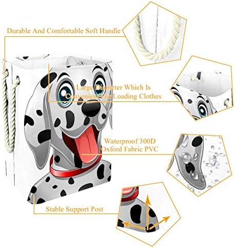 Inhomer drăguț câine Dalmatian 300d Oxford PVC haine impermeabile împiedică coș mare de rufe pentru pături jucării de îmbrăcăminte