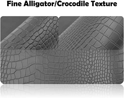 Wento 1,8 mm Grosime 55 x 16 țesătură din piele artificială Aligator Negru țesătură din piele de cereale crocodil Crock piele