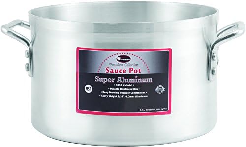 Winco SUA Super oală de sos de aluminiu, greutate mare, 40 litri, aluminiu