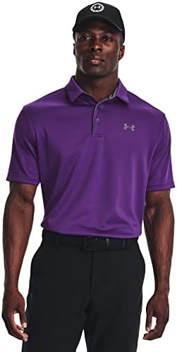 Under Armour Tech Golf Polo pentru bărbați, Galaxy Purple / / Gri Pitch, înalt mediu
