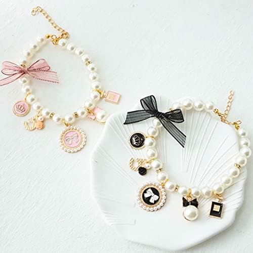 Colier pentru câini cu guler cu perle pentru animale de companie, accesorii de cățeluși, accesorii cu guler drăguț pentru cățeluși