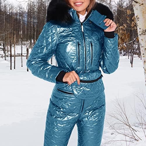 Fafan Puffy Hooded Jacket Femei Femei Moda Casual gros fierbinte Snowboard Skisuit Sport În aer liber fermoar vesta haina pentru