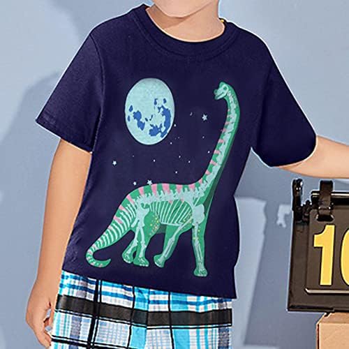 YellowBack băiat Tricouri copii luminos Cu mânecă scurtă tricou pentru băieți cu dinozaur motiv Negru termice copii