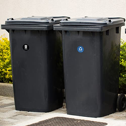 Pachet de 2 autocolante de reciclare pentru coșul de gunoi rotund verde - autocolante de reciclare pentru coșul de gunoi -