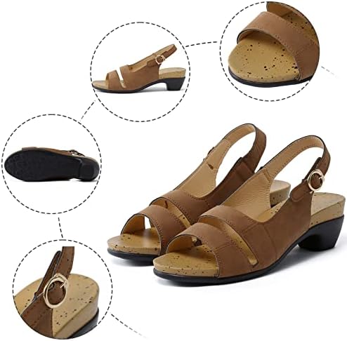 Sandale largi Gufesf pentru femei, Sandale pentru femei Ultra-COMFY Open Toe Sandale respirabile Sandale orthotice