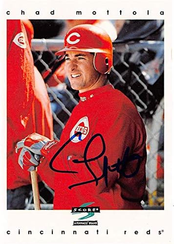 Autograf depozit 622088 CHAD MOTTOLA Carte de baseball autografată - Cincinnati Reds - 1996 Scor nr. 23