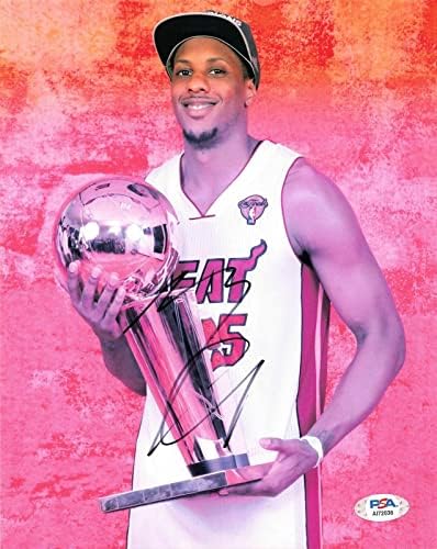 Mario Chalmers a semnat 8x10 Foto PSA/ADN Miami Heat Autografat - Fotografii NBA autografate