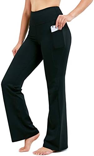 28/30/32/34 Inseam femei Bootcut Yoga pantaloni lungi Bootleg High-Waisted Flare pantaloni cu buzunare