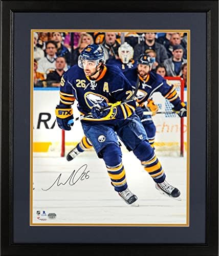 Matt Moulson Buffalo Sabers Framed Autographed 16 x 20 Blue Jersey Patinaj Fotografie - Fotografii NHL autografate
