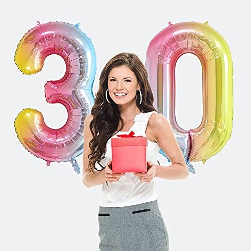 Xihuimay număr 30 baloane de 40 inci digital balon alfabet 30 de baloane de ziua de naștere Digit 30 heliu baloane mari pentru