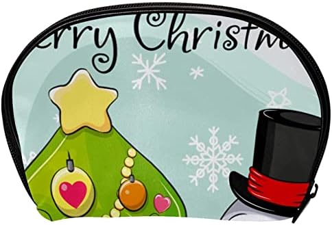 Geantă de machiaj tbouobt călătoresc geantă cosmetică pungă geantă cu fermoar, desen animat de Crăciun om de zăpadă