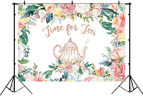 Lofaris Floral Tea Party fundal Let's par ceai la mulți ani