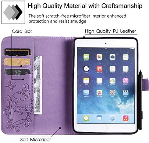 UGOCASE iPad Mini 5 / iPad Mini 4 / iPad Mini 1 2 3 Carcasă [3D Butterfly Embossed] - PU PIELE FLIP STAND SMART SMART Cover
