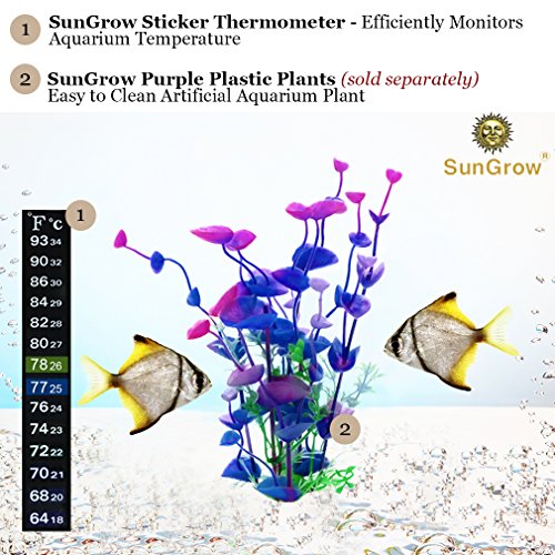 Termometru autocolant pentru acvariu SunGrow, măsurare precisă a temperaturii rezervorului, Ideal pentru pești ,creveți și